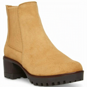 ANNE Klein "Akariella" Side Zip Lug Sole Ankle Boot Women New Taupe